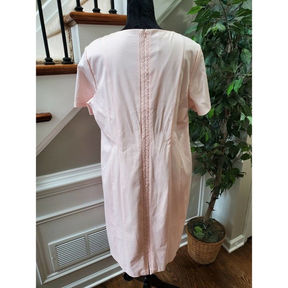 Bloomingdale's Basler Women's Pink Round Neck Short Sleeve Knee Length Dress - Picture 7 of 12